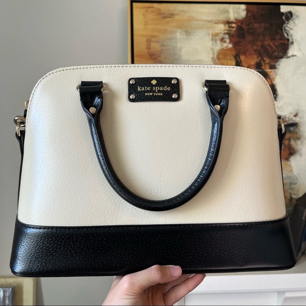 Kate Spade Berkeley NWT Small Rachelle Lane Porcelain Black Beige Satchel